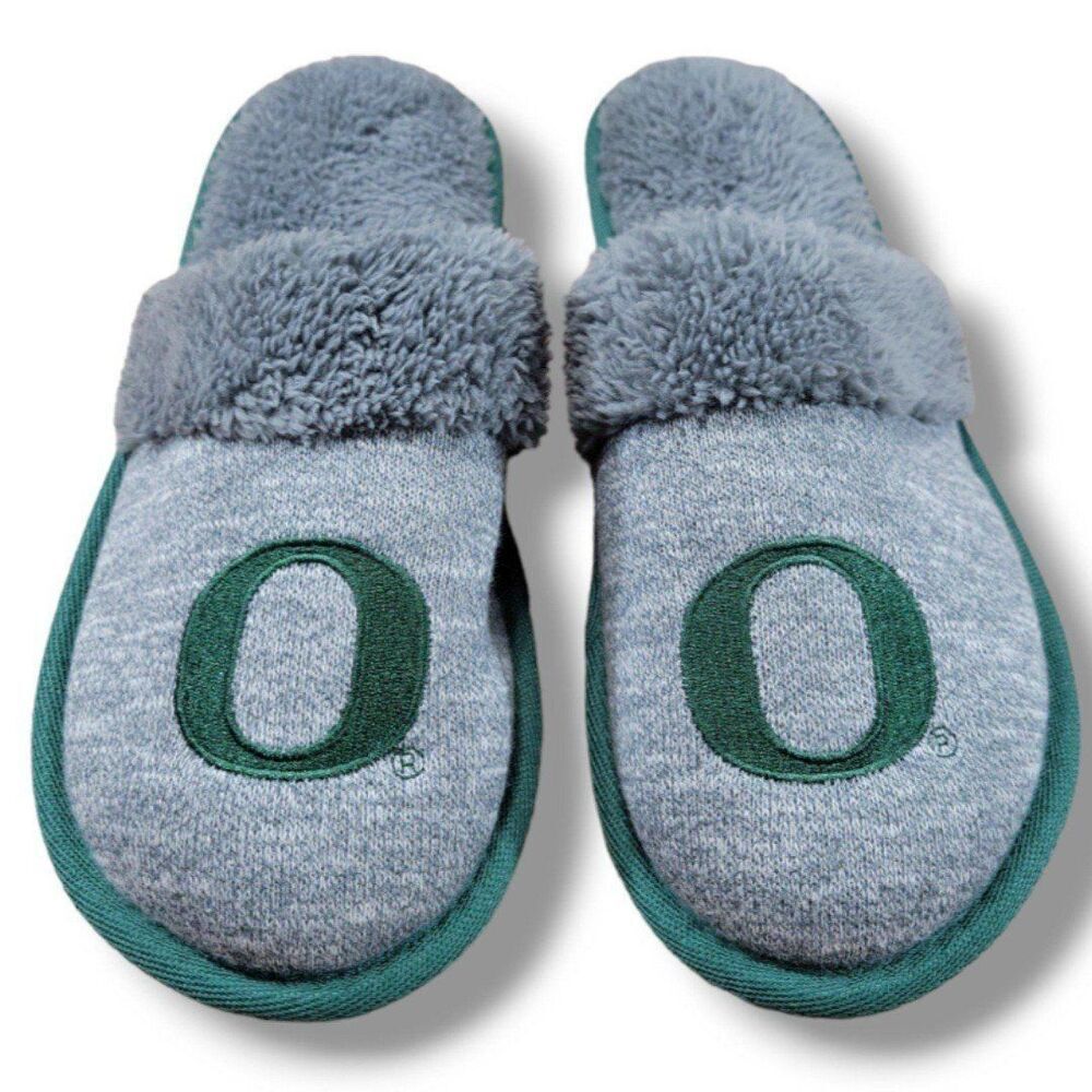 University Of Oregon Ducks Slippers Size XL (11-12) Womens Comfy Embroidery Gray